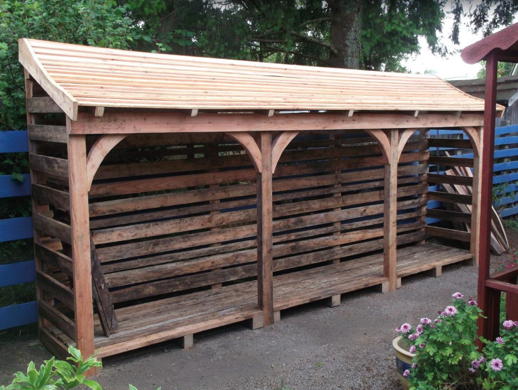 Handmade Wood Shelters for Storing Logs and Firewood